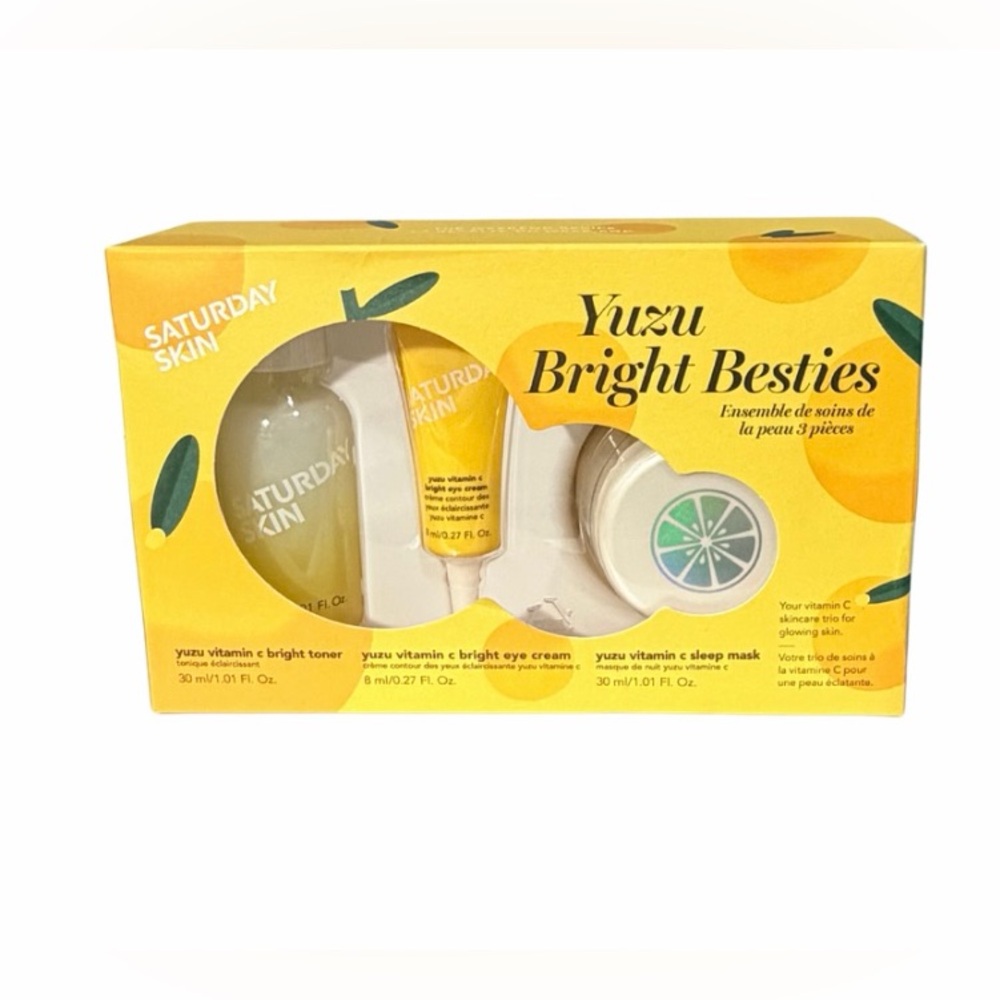Saturday Skin Yuzu Bright Besties 3-Piece Skincare Set - Cleanser, Cream & Mask